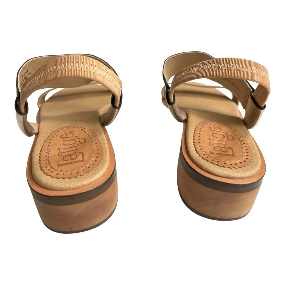 ANTHROPOLOGIE LATIGO slip on heeled strappy leather sandal 8.5M